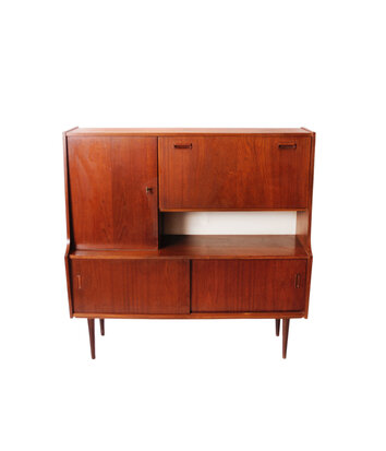 Vintage teakhouten highboard