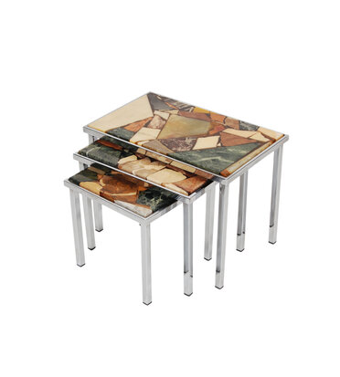 Vintage mimiset/ nesting tables van marmer 