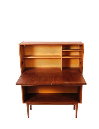 Vintage secretaire van teakhout