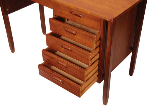 Vintage teakhouten bureau