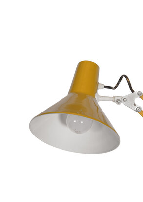 VERKOCHT Vintage oker gele architectenlamp