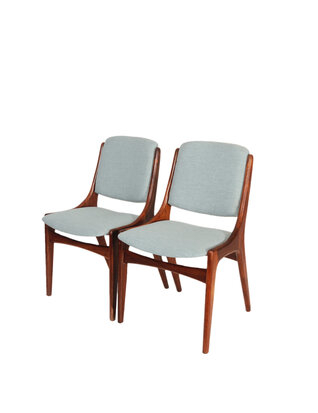 VERKOCHT Set vintage Mahjongg stoelen nieuw gestoffeerd