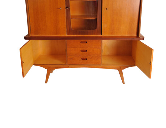 VERKOCHT Vintage jaren 60 kast met vitrine deel