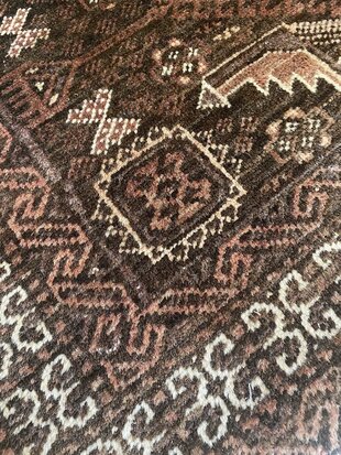 VERKOCHT Vintage handgeknoopt Oosters tapijt