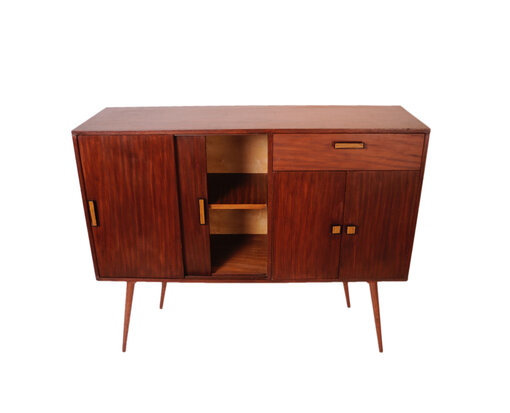 VERKOCHT Vintage highboard op hoge poten