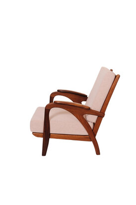 VERKOCHT Vintage jaren 60 fauteuil opnieuw gestoffeerd