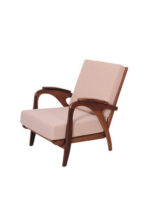 VERKOCHT Vintage jaren 60 fauteuil opnieuw gestoffeerd