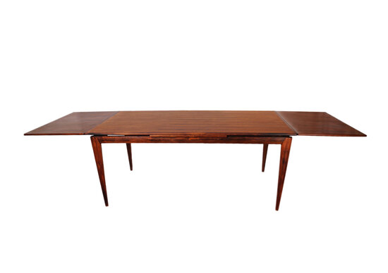 VERKOCHT Vintage design palissander uitschuifbare tafel van Niels O. Møller