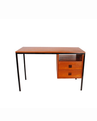 VERKOCHT Vintage bureau met metalen frame