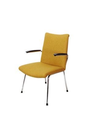 VERKOCHT Vintage de Wit fauteuil opnieuw gestoffeerd