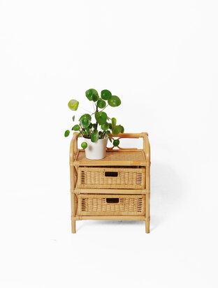 VERKOCHT Vintage rotan kastje