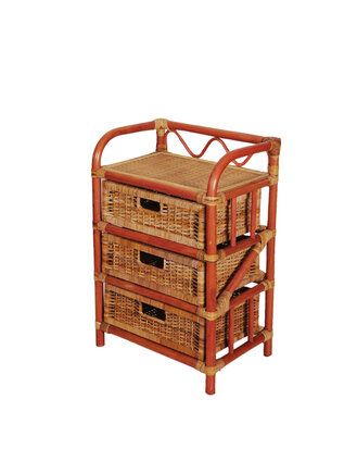 VERKOCHT Vintage rotan ladekastje