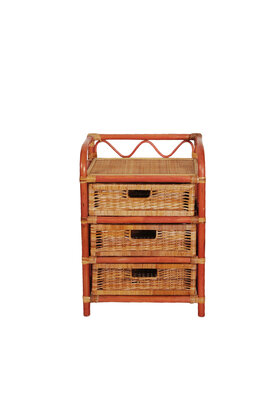VERKOCHT Vintage rotan ladekastje