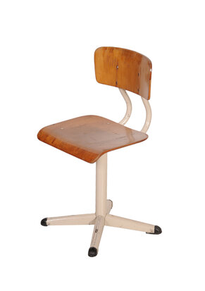 Vintage industriële schoolstoeltjes