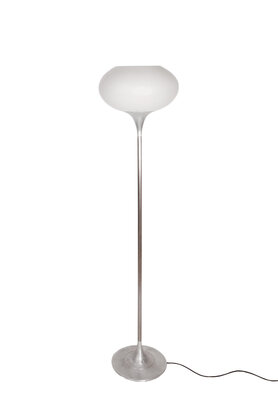 Vintage vloerlamp met glazen kap