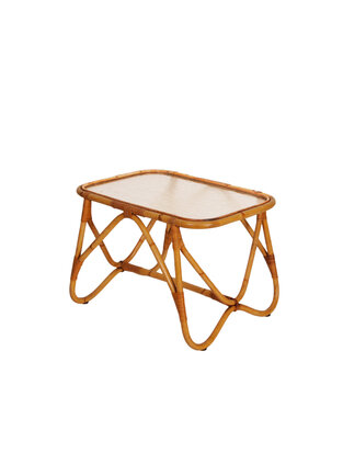 VERKOCHT Vintage rotan salontafel bijzettafel