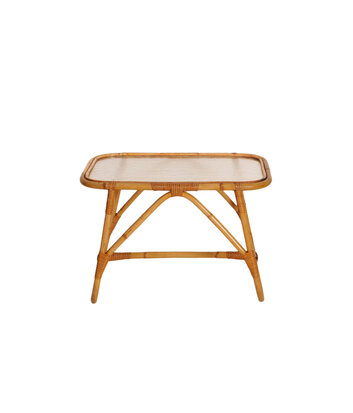 VERKOCHT Vintage rotan salontafel bijzettafel