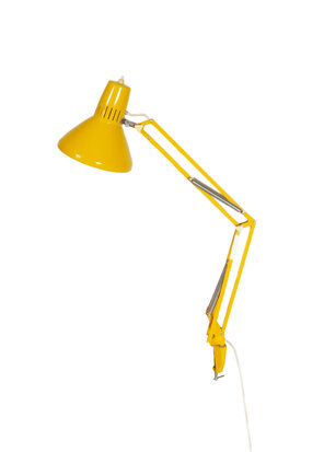 VERKOCHT Vintage Zweedse gele klemlamp