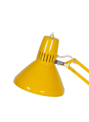 VERKOCHT Vintage Zweedse gele klemlamp