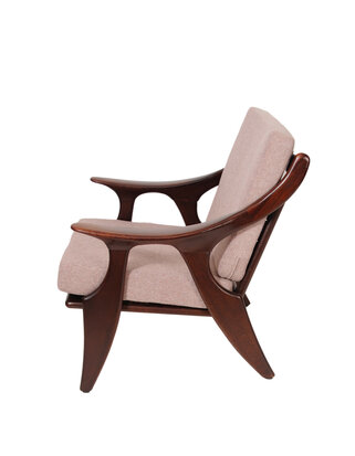 VERKOCHT Vintage mid century De Ster Geldermalsen fauteuil opnieuw gestoffeerd