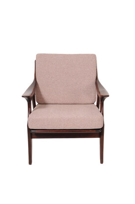 VERKOCHT Vintage mid century De Ster Geldermalsen fauteuil opnieuw gestoffeerd