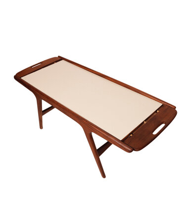 VERKOCHT Vintage salontafel met omkeerbaar blad
