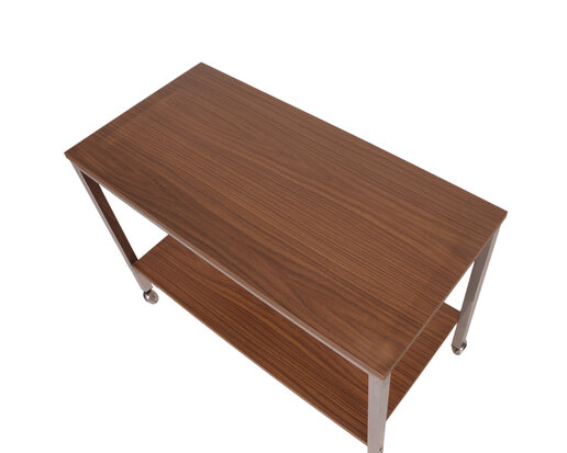 VERKOCHT Vintage bijzettafel op wielen