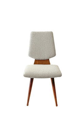 VERKOCHT Set vintage eetkamerstoelen opnieuw gestoffeerd