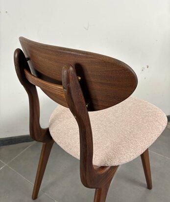 NIEUW Set vintage van Teeffelen stoelen opnieuw gestoffeerd