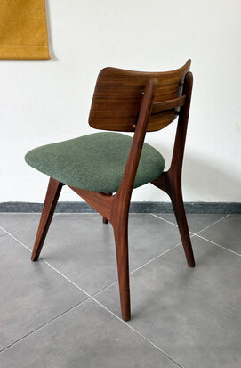 NIEUW . Set van drie vintage Topform eetkamerstoelen opnieuw gestoffeerd