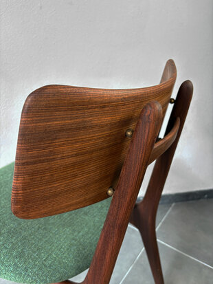NIEUW . Set van drie vintage Topform eetkamerstoelen opnieuw gestoffeerd