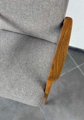 NIEUW . Vintage Wilkhahn armleuning stoel opnieuw gestoffeerd