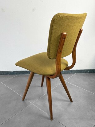 NIEUW . Vintage eetkamerstoel opnieuw gestoffeerd