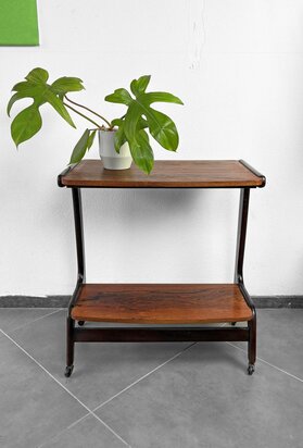 VERKOCHT . Vintage palissander bijzettafel