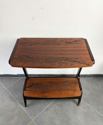 VERKOCHT . Vintage palissander bijzettafel