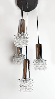 NIEUW . Vintage cascade hanglamp met vier kelken