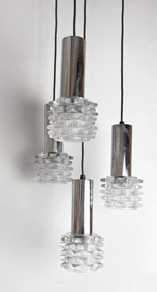 NIEUW . Vintage cascade hanglamp met vier kelken