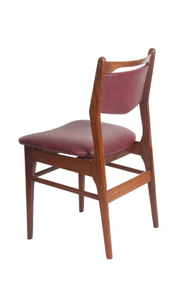 Jaren 60 stoel met rood skai