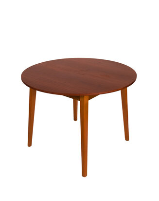 Ronde teakhouten jaren 60 tafel