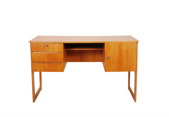 Vintage teakhouten jaren 60 bureau