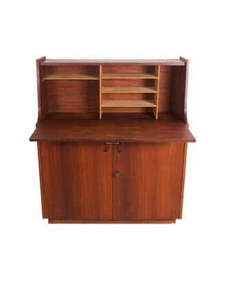 Vintage teakhouten secretaire