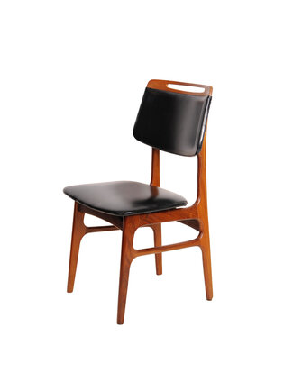 Vintage zwarte skai stoel