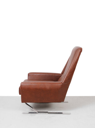 Vintage fauteuil bruin skai