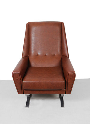 Vintage fauteuil bruin skai