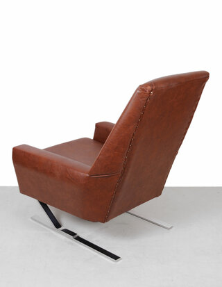 Vintage fauteuil bruin skai