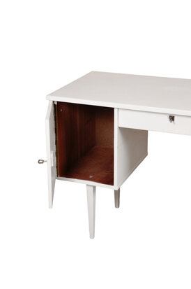 Vintage wit houten bureau