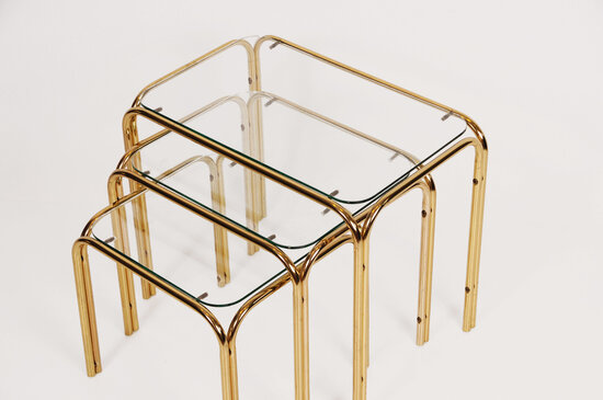 Vintage messing nesting tables