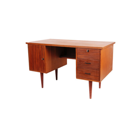 Vintage teakhouten bureau