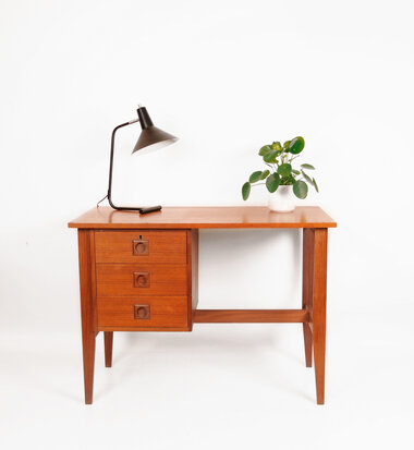 Vintage teakhouten bureau