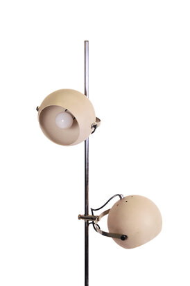 Vintage staande lamp met twee bollen